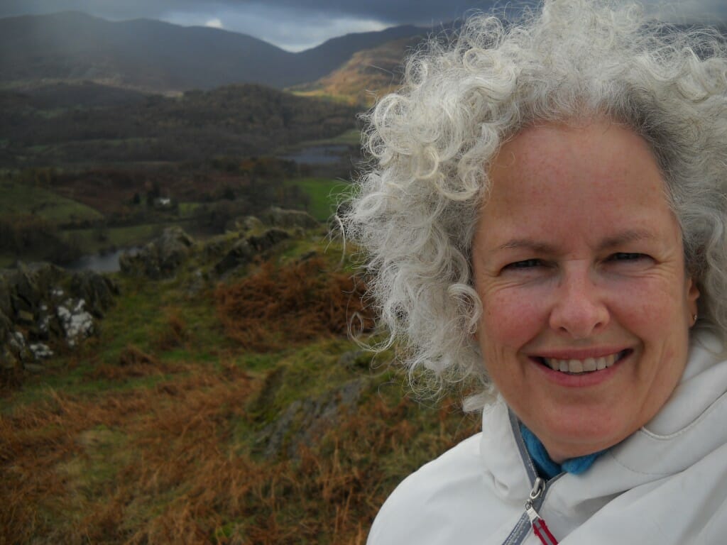 Me at what I though was the top of Loughrigg. Yes, it was windy!